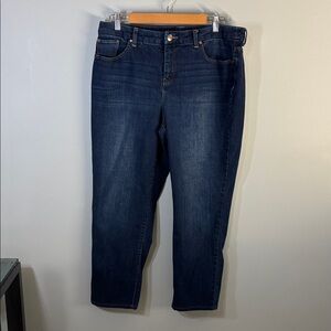 Chico's Jeans women’s size 12 blue so slimming girlfriend ankle Chico sz 2